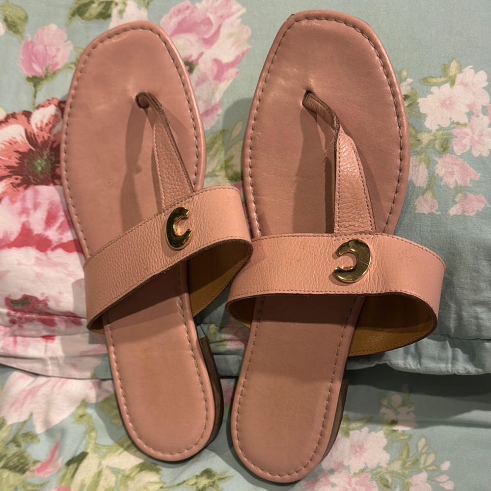 Coach Pink Sandals Flat Thong Style
